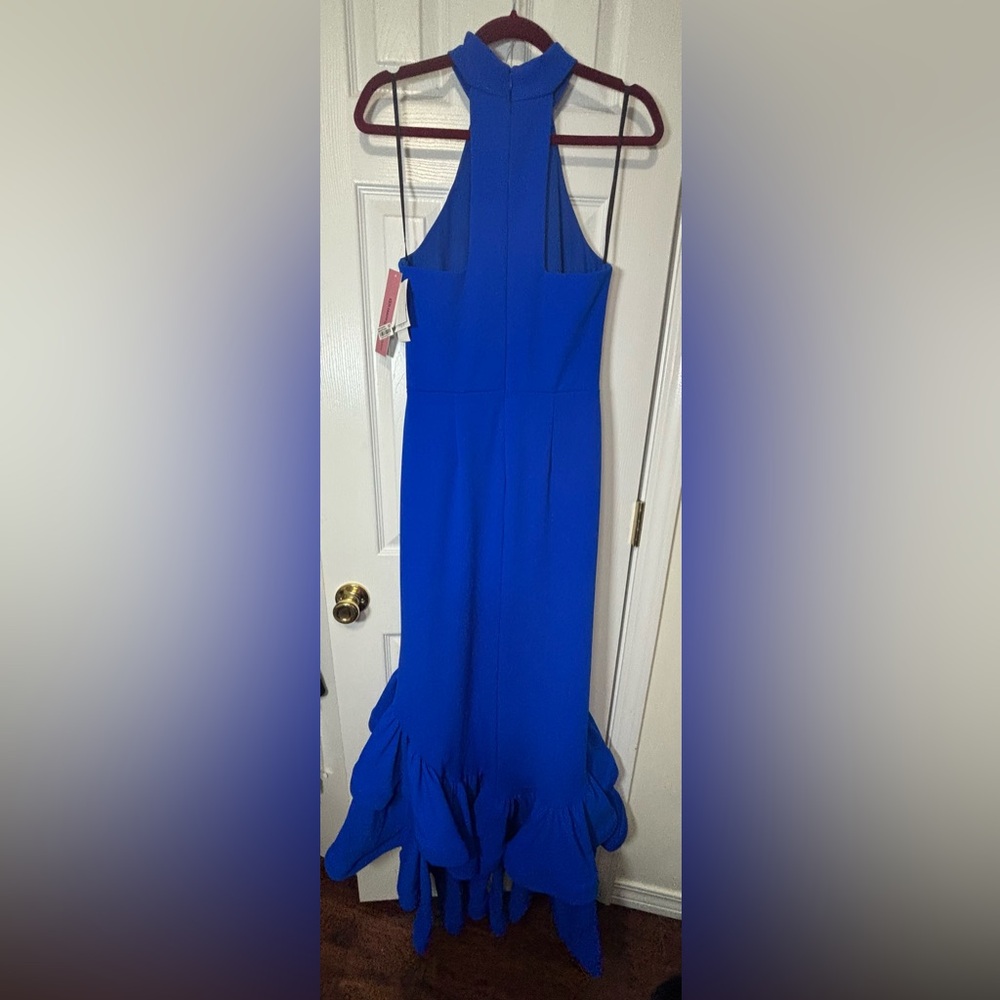 *CLEARANCE* NWT AQUA FOR BLOOMINGDALE’S SZ 4 COBALT BLUE Ruffle Hem Dress - Picture 4 of 12
